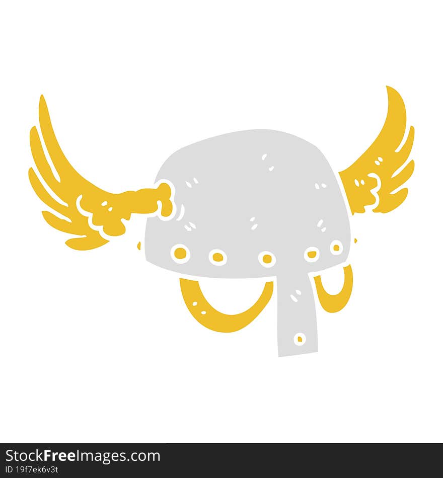 flat color illustration of winged helmet. flat color illustration of winged helmet