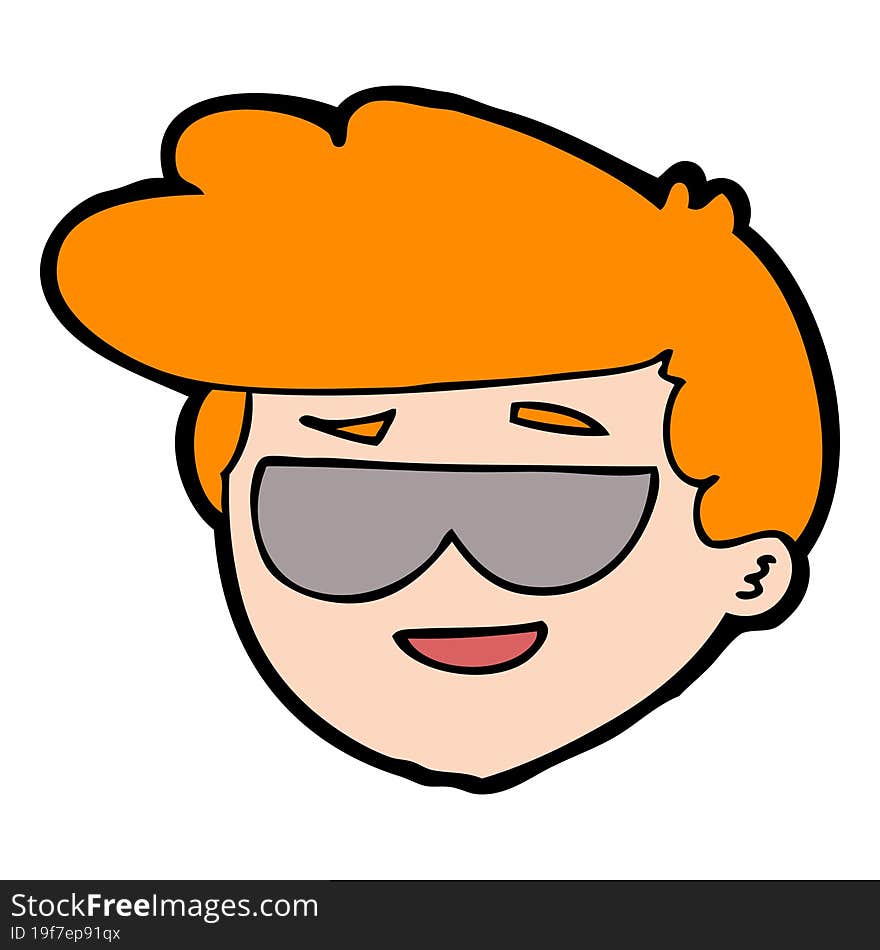 cartoon boy wearing sunglasses