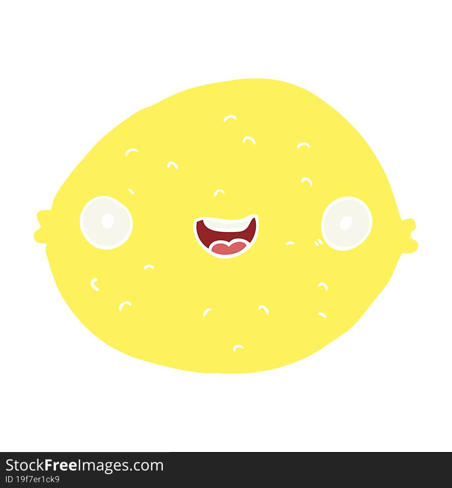 flat color style cartoon lemon