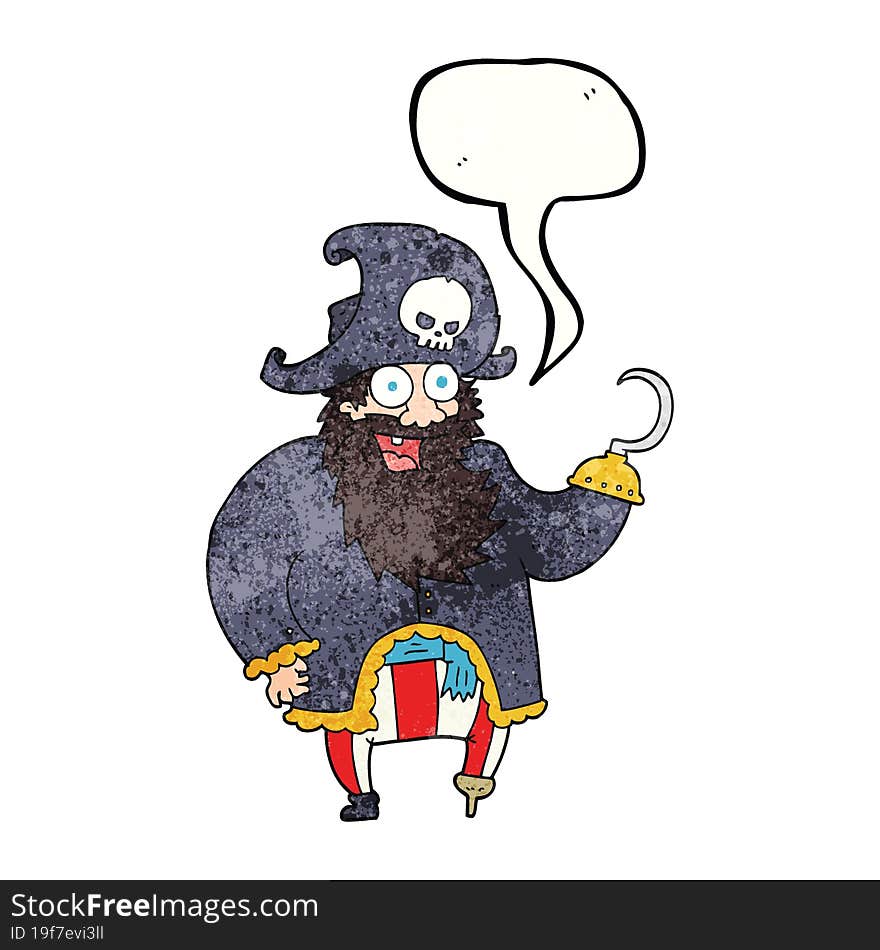 speech bubble textured cartoon pirate captain