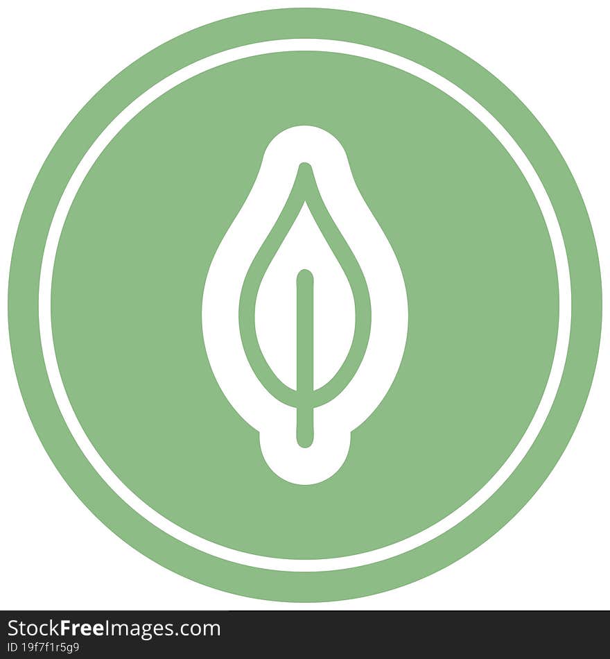 natural leaf circular icon symbol