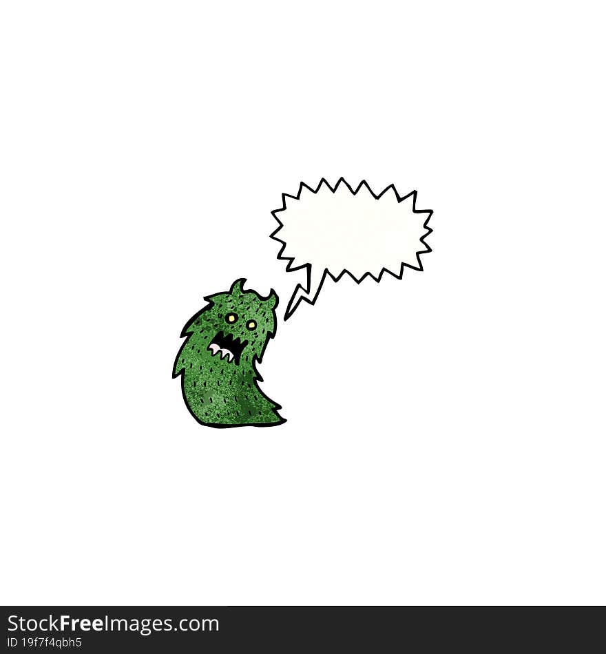 cartoon monster with speech bubble