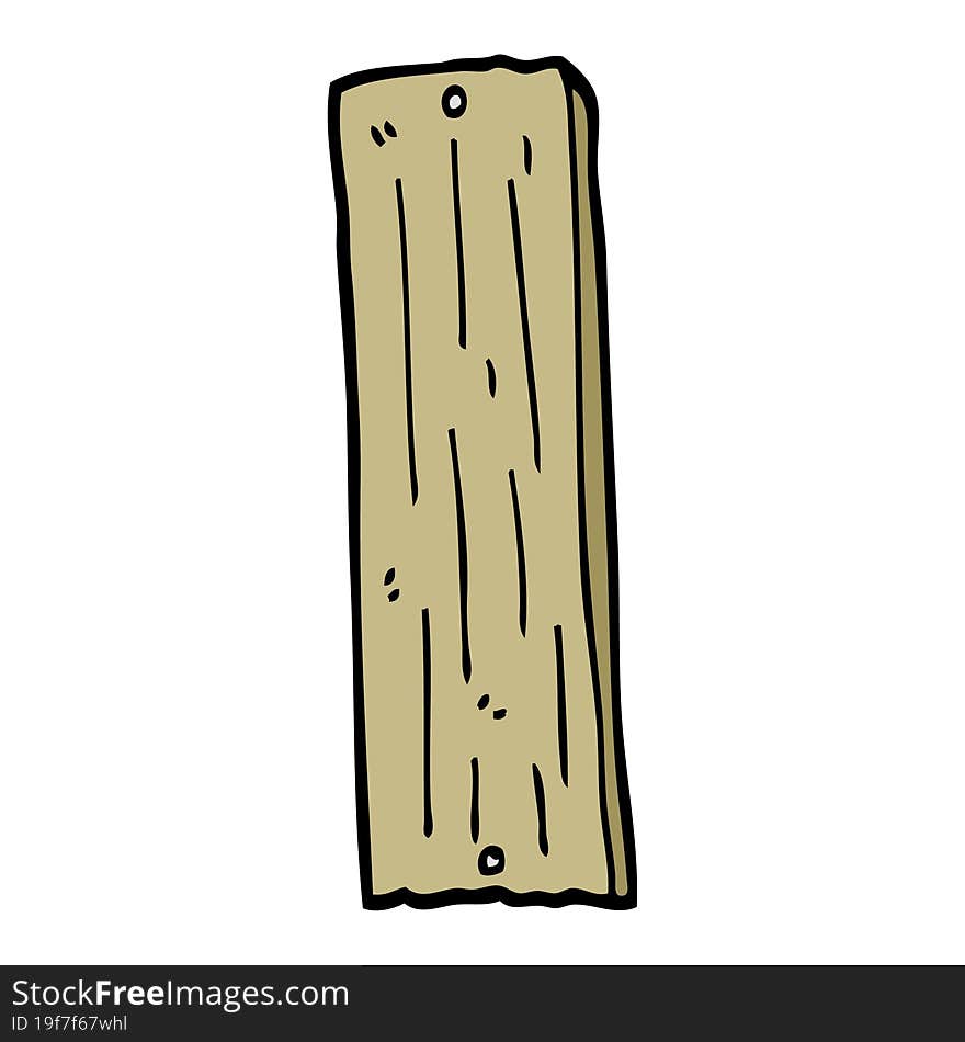 hand drawn doodle style cartoon plank