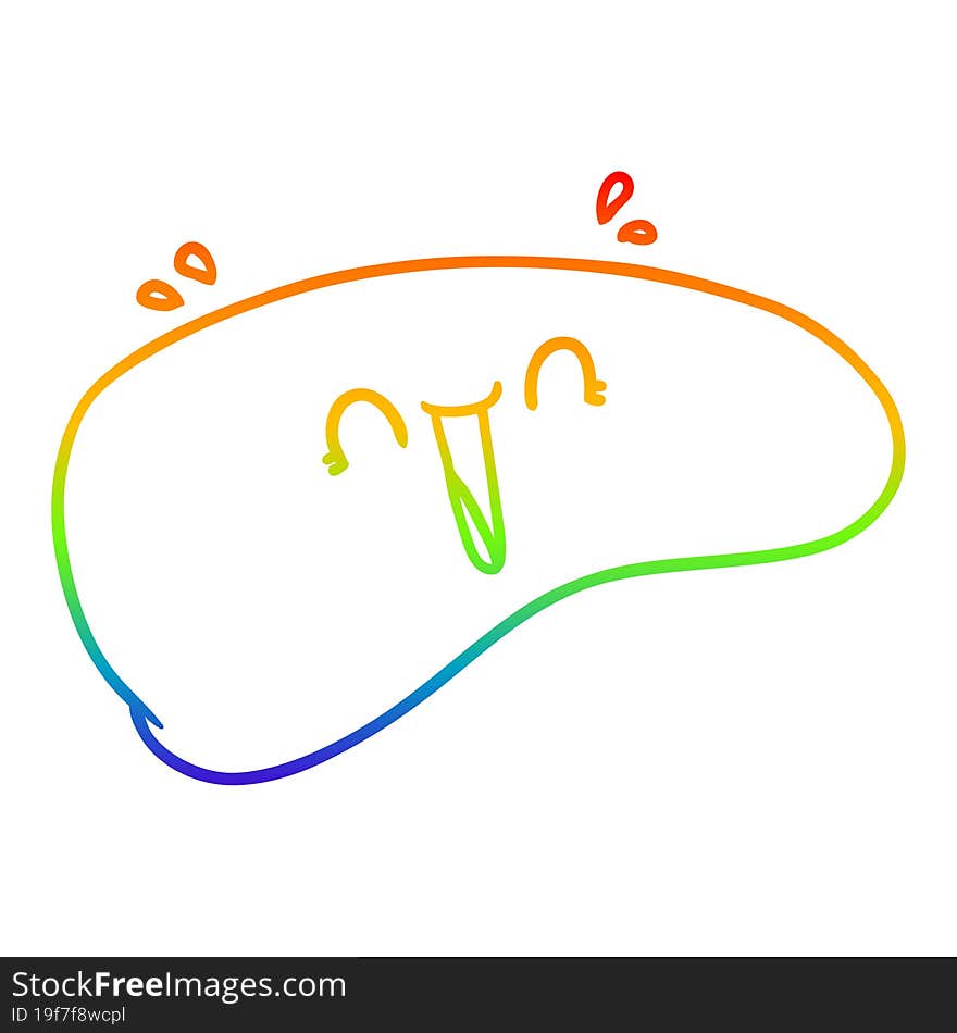 rainbow gradient line drawing cartoon healthy liver