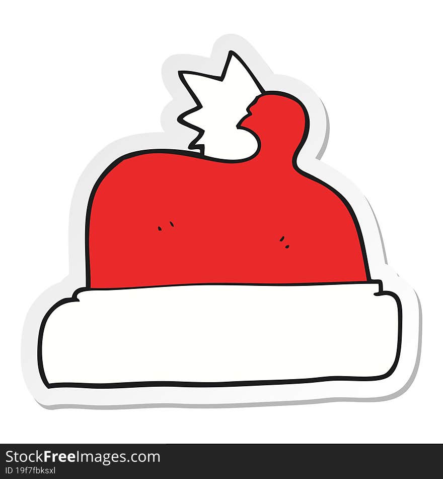 sticker of a cartoon christmas hat