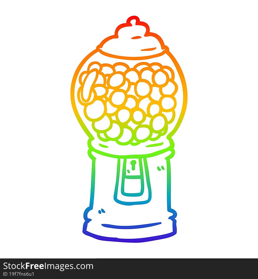 rainbow gradient line drawing gumball machine