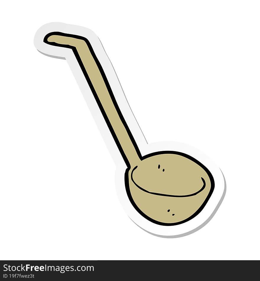 Sticker Of A Cartoon Ladle