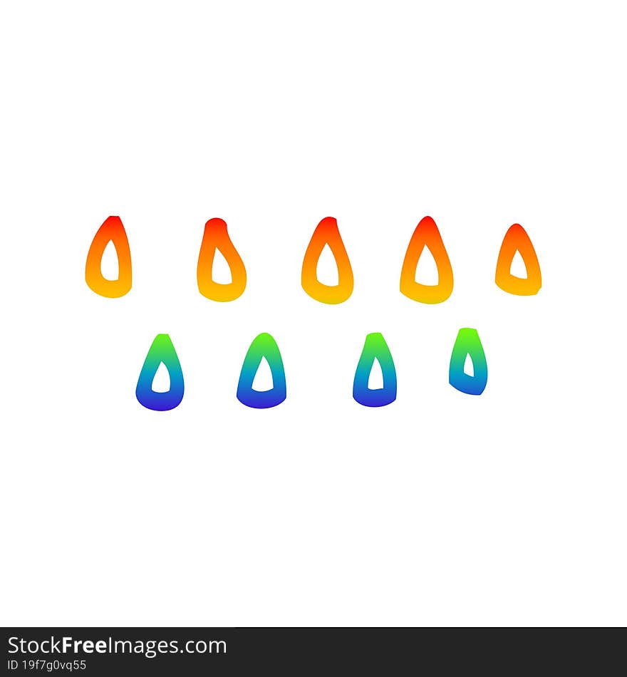 rainbow gradient line drawing cartoon rain