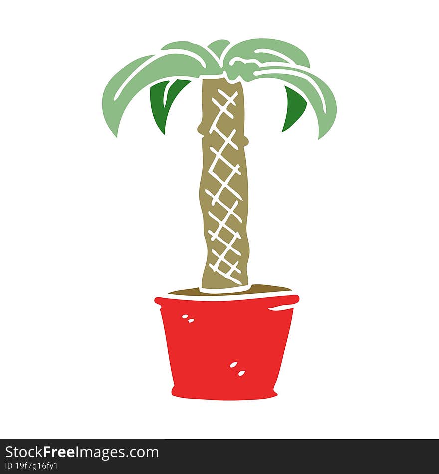 cartoon doodle potted plant