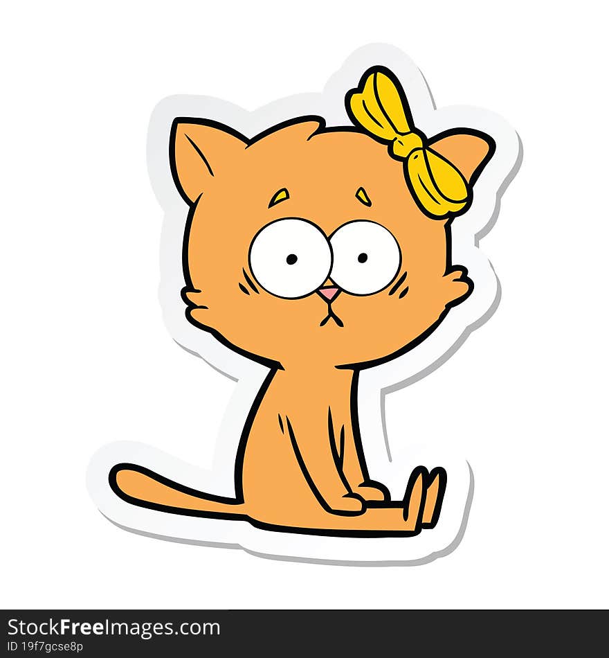 sticker of a cartoon cat