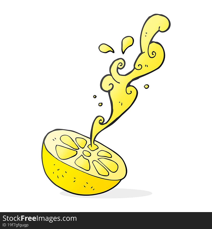 freehand drawn cartoon lemon