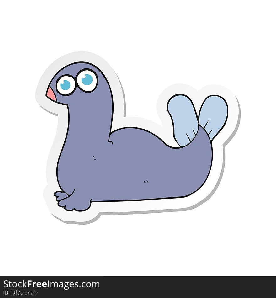 sticker of a cartoon seal