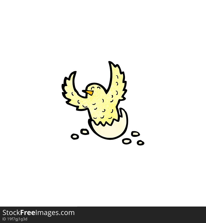 cartoon bird hatching from egg