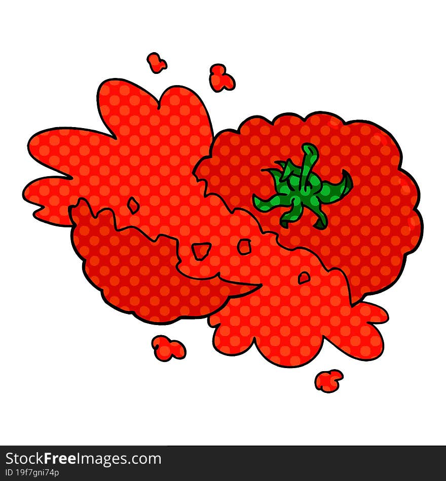 cartoon squashed tomato. cartoon squashed tomato