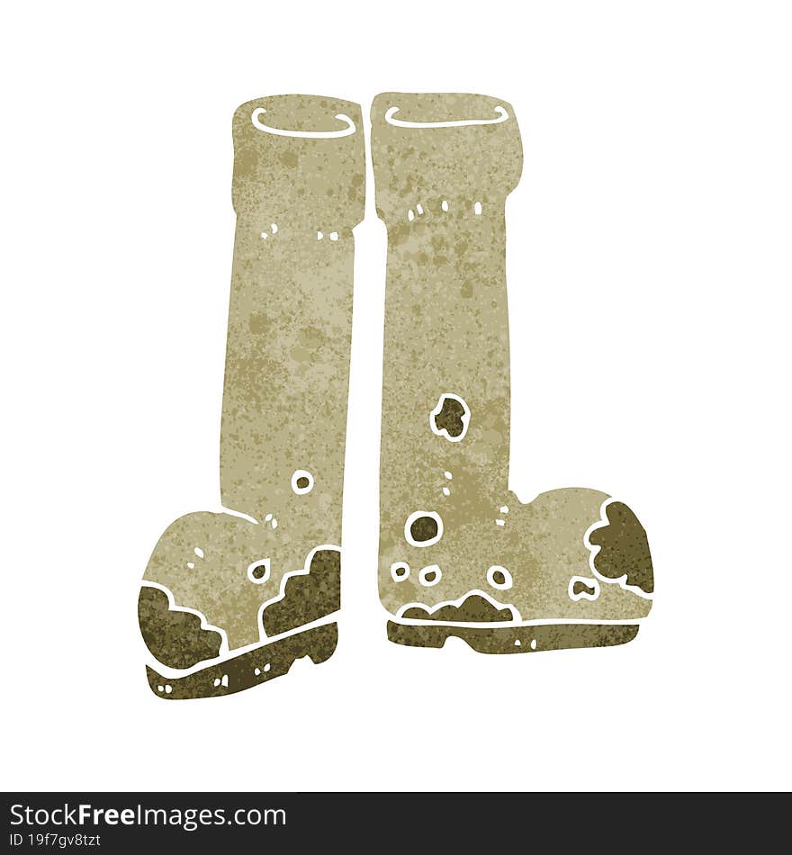 cartoon muddy boots