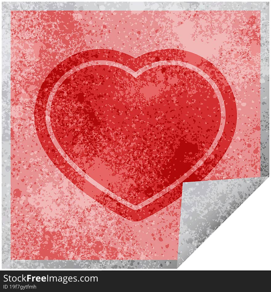 heart symbol graphic square sticker