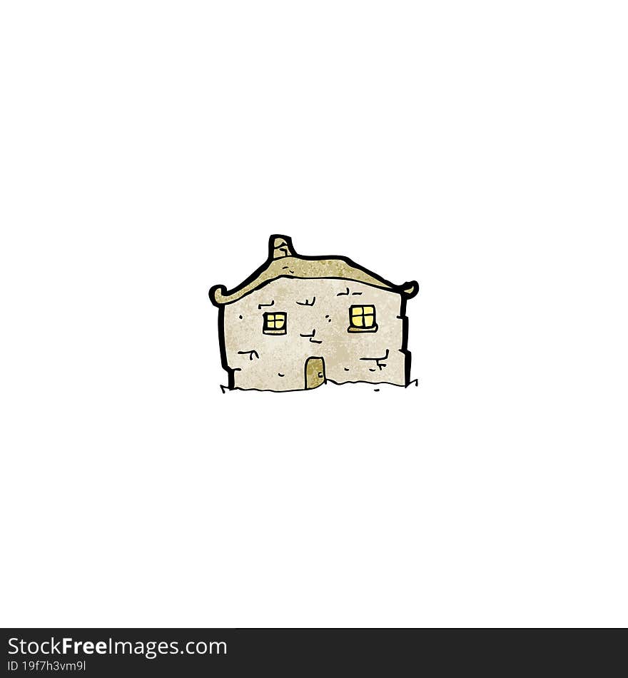 Cartoon Crumbling Old House