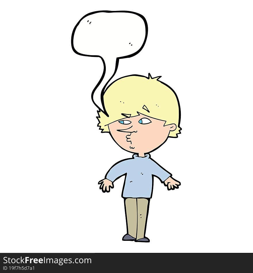 Cartoon Suspicious Man Looking Over Shoulder With Speech Bubble