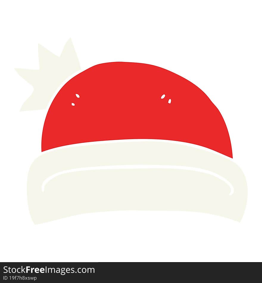 Flat Color Illustration Of A Cartoon Christmas Hat