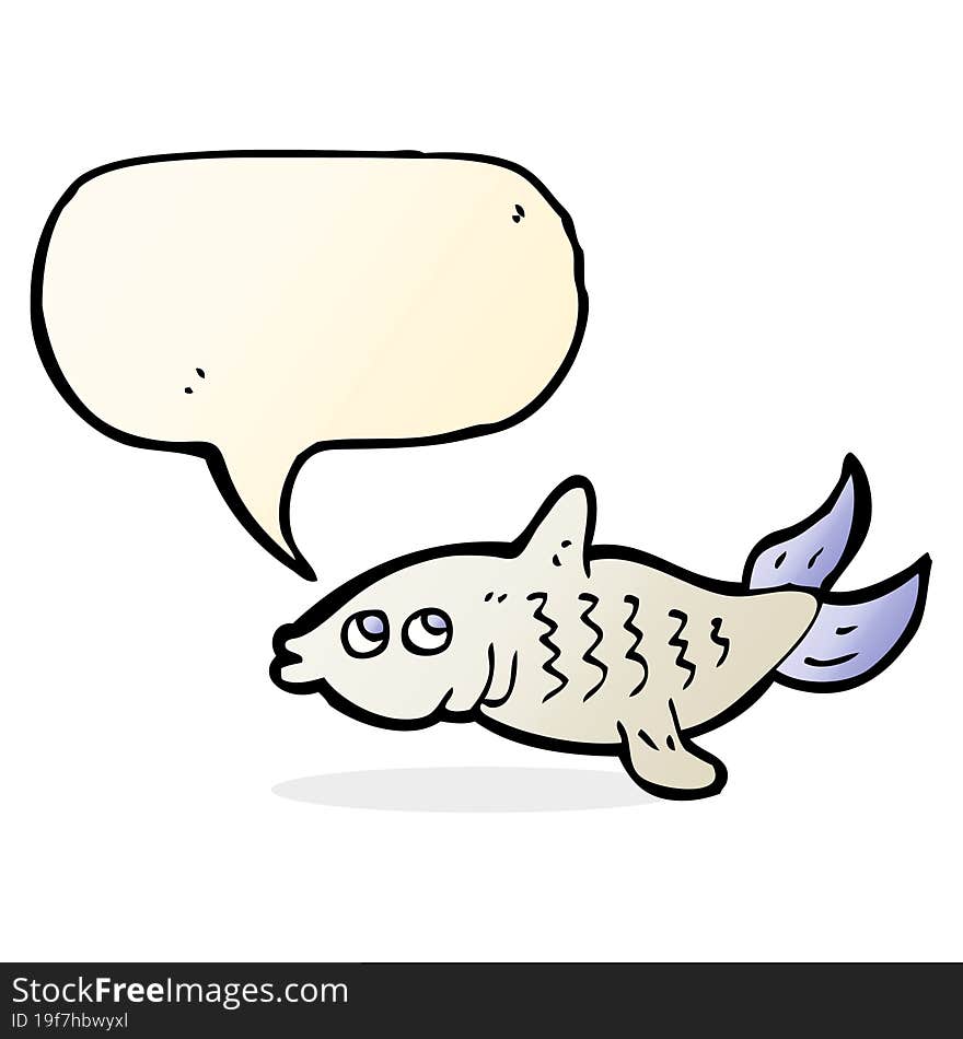 Cartoon Fish With Speech Bubble