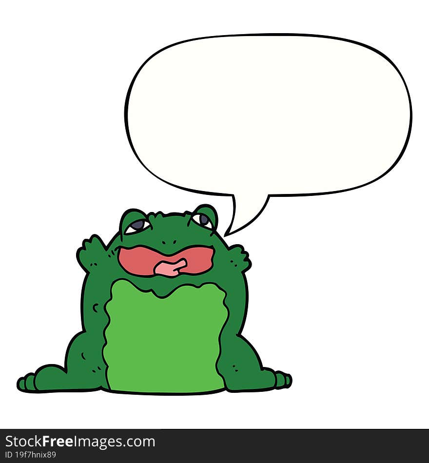 cartoon toad with speech bubble. cartoon toad with speech bubble