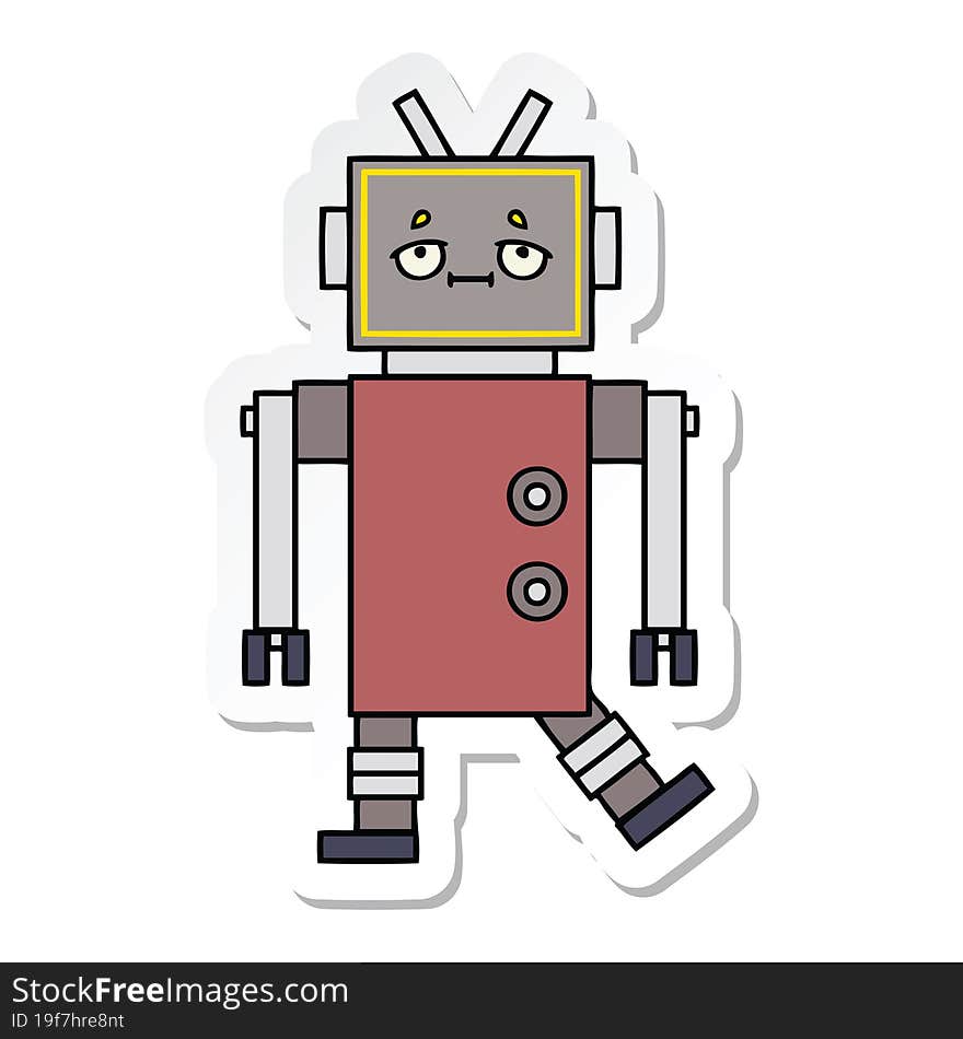 sticker of a cute cartoon robot