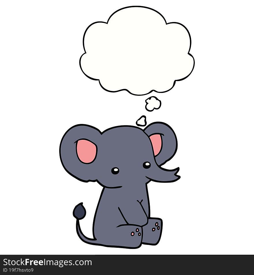 cartoon elephant with thought bubble. cartoon elephant with thought bubble