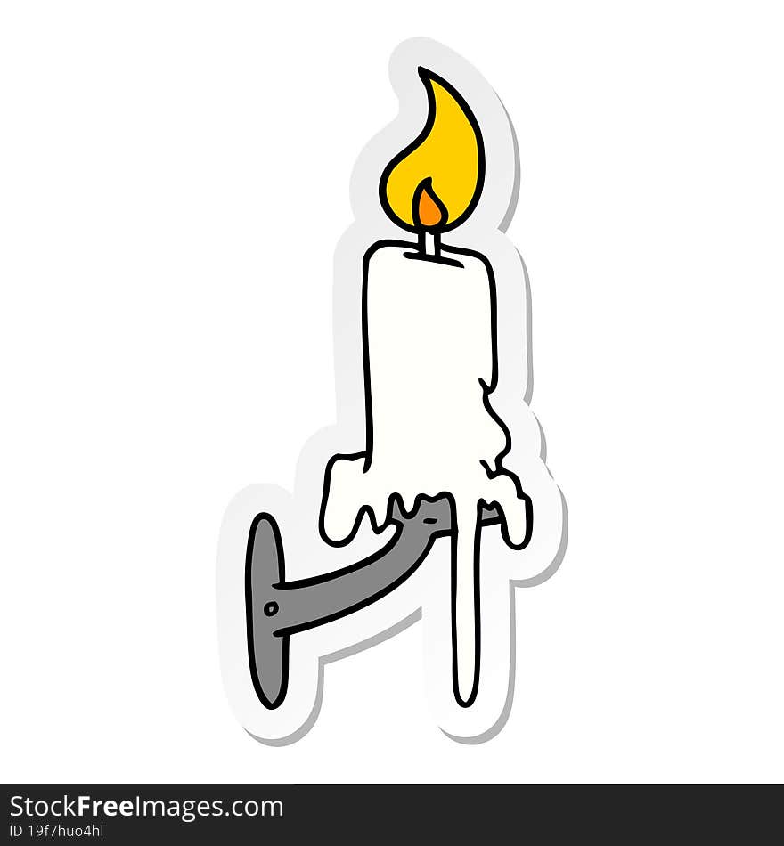 sticker cartoon doodle of a candle stick