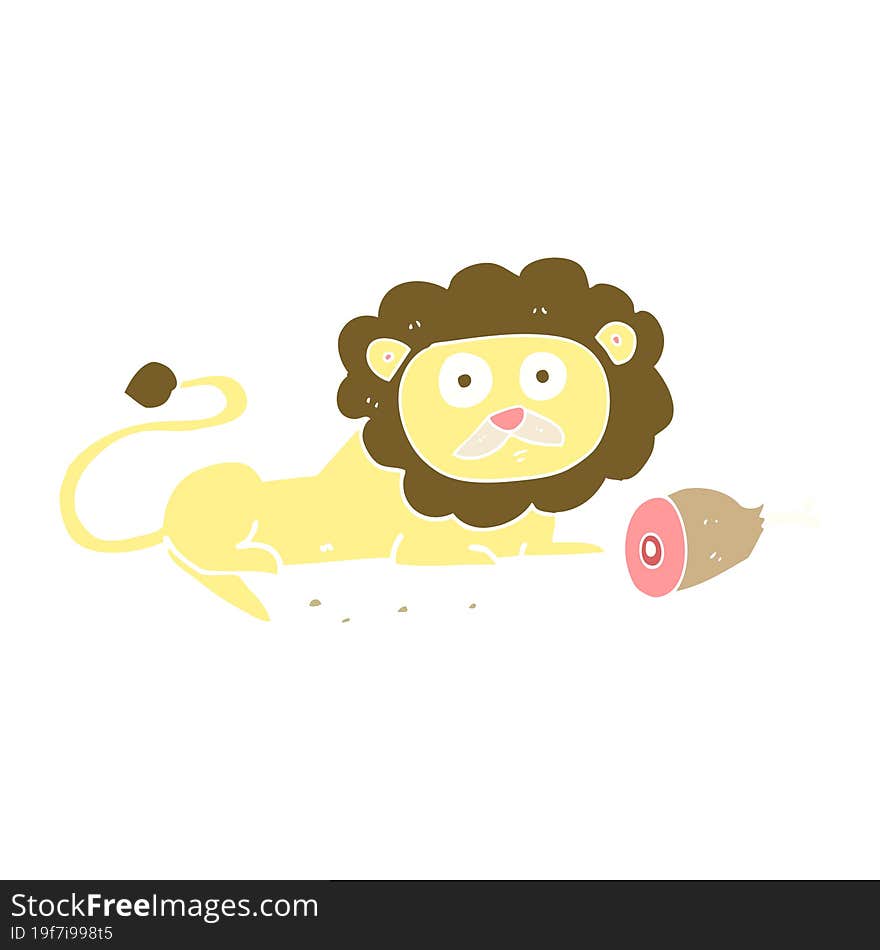 flat color illustration of lion. flat color illustration of lion