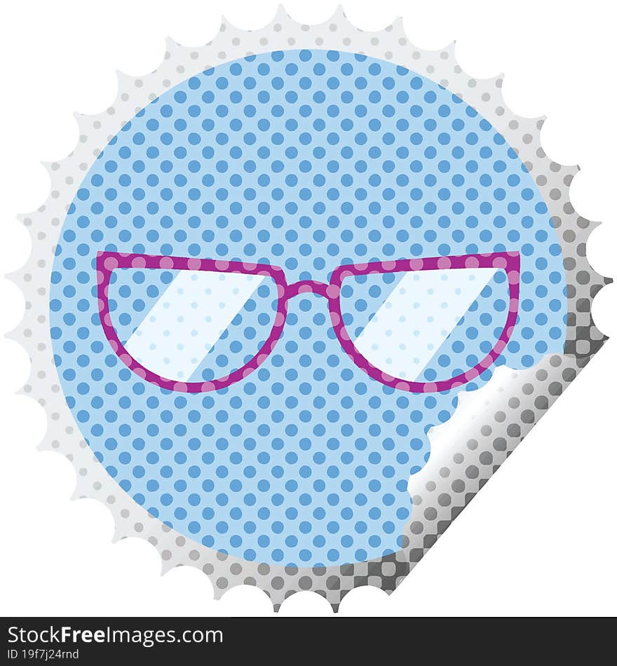 spectacles graphic vector illustration round sticker stamp. spectacles graphic vector illustration round sticker stamp