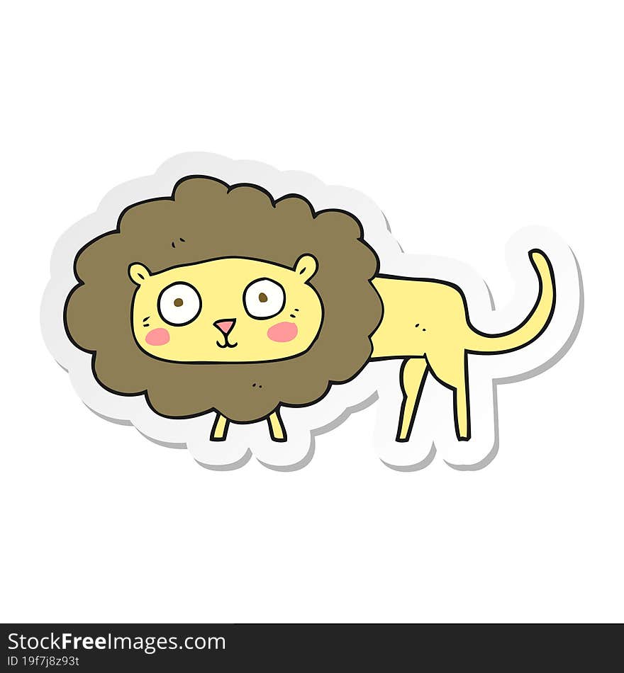 Sticker Of A Cartoon Lion