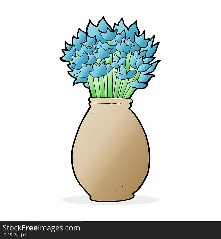 cartoon vase of flowers