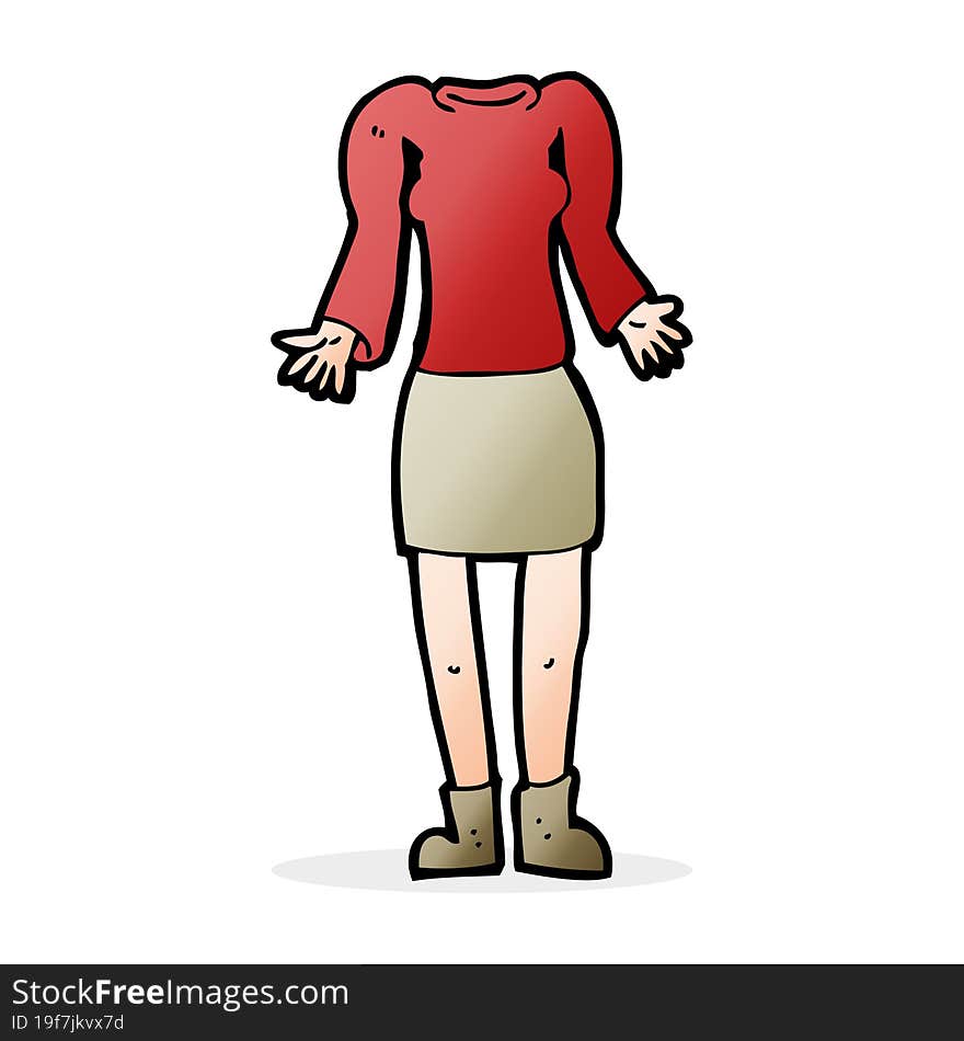 Cartoon Female Body With Shrugging Shoulders (mix And Match Cartoons Or Add Own Photos