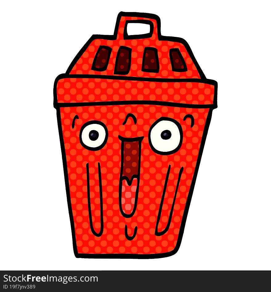 Cartoon Doodle Waste Bin