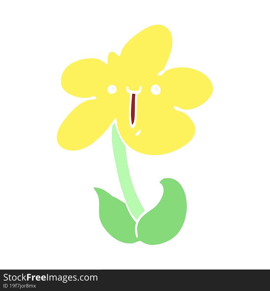 flat color style cartoon flower