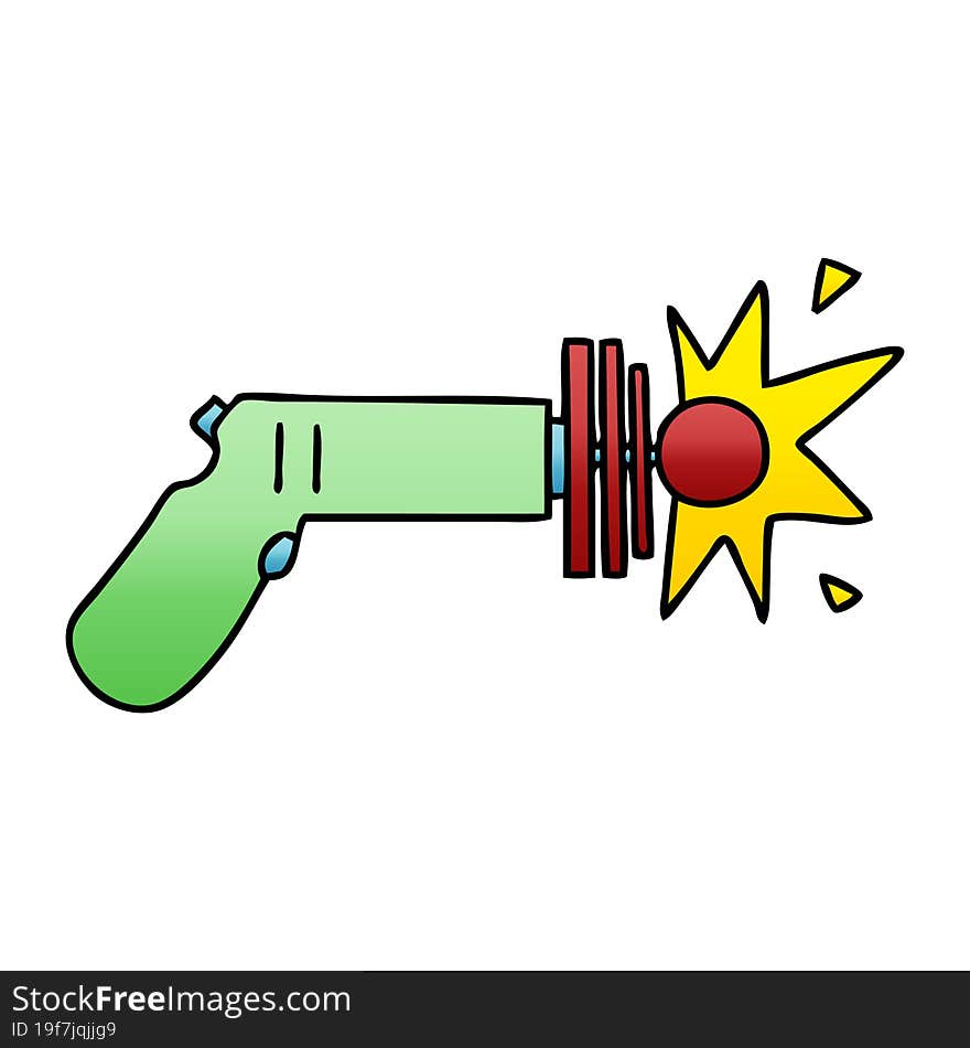 gradient shaded quirky cartoon laser gun. gradient shaded quirky cartoon laser gun