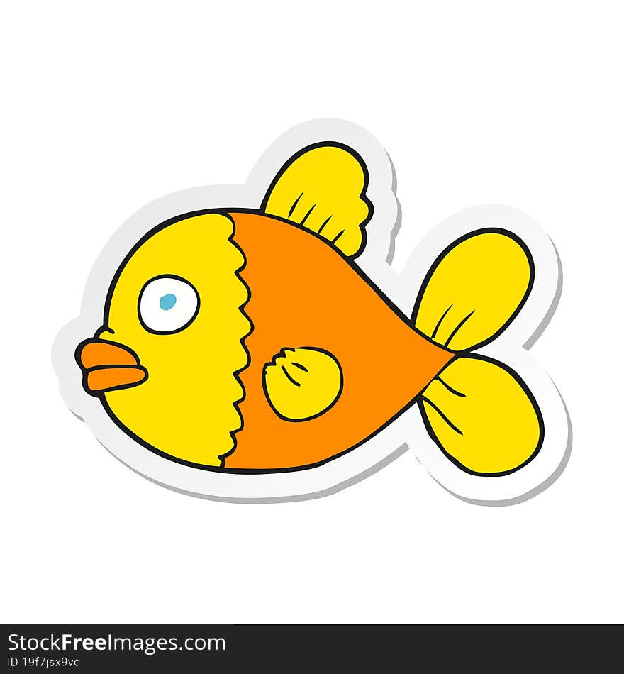 sticker of a cartoon fish