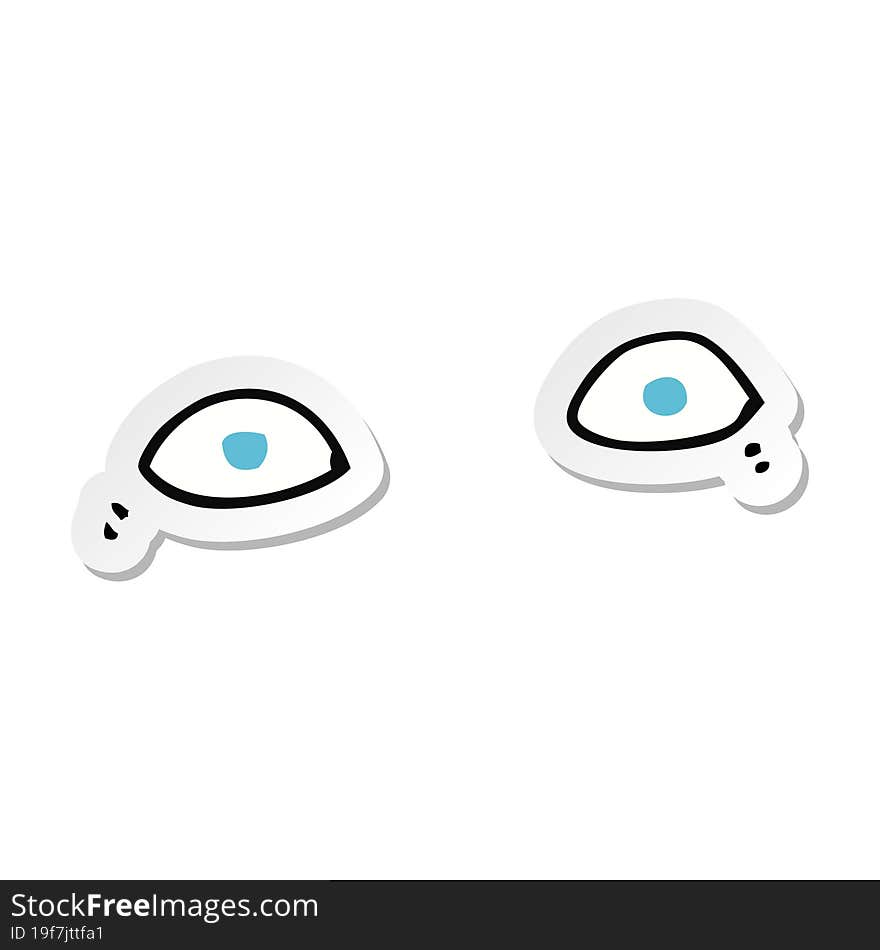 sticker of a cartoon eyes