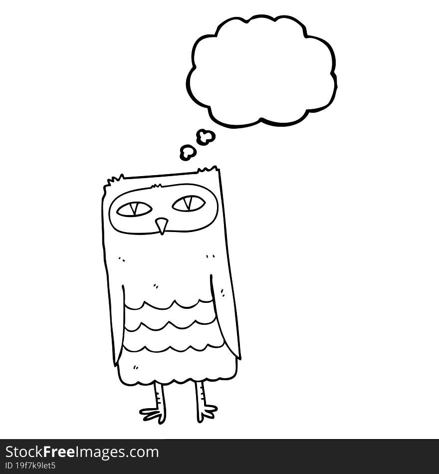 thought bubble cartoon owl