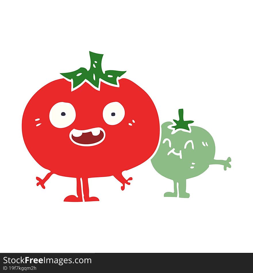 cartoon doodle happy tomatoes