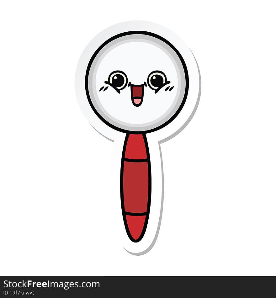 Sticker Of A Cute Cartoon Magnifying Glass