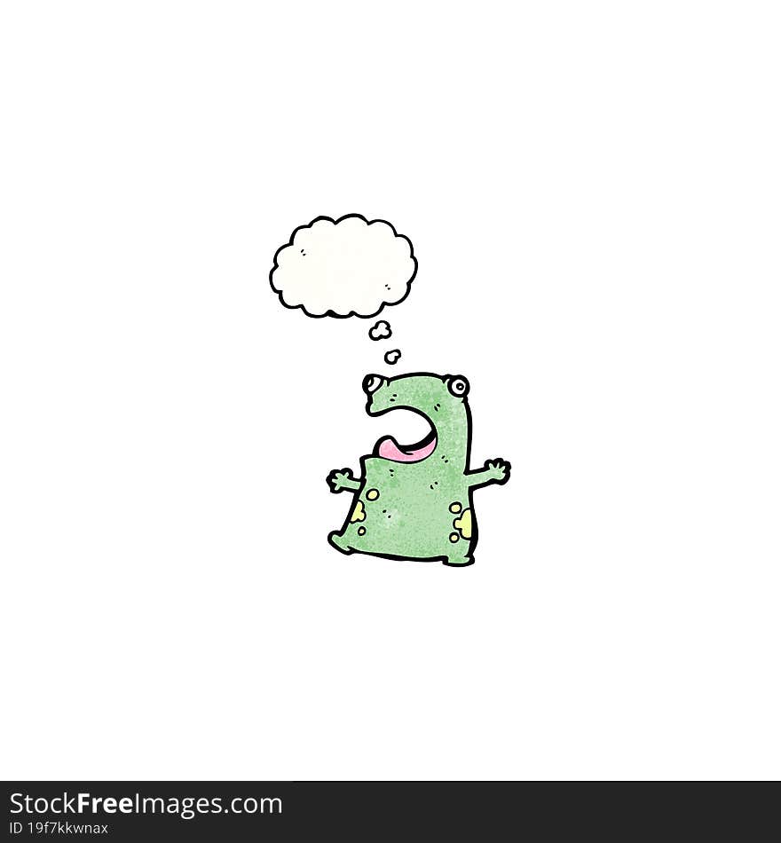 frog with thought bubble cartoon