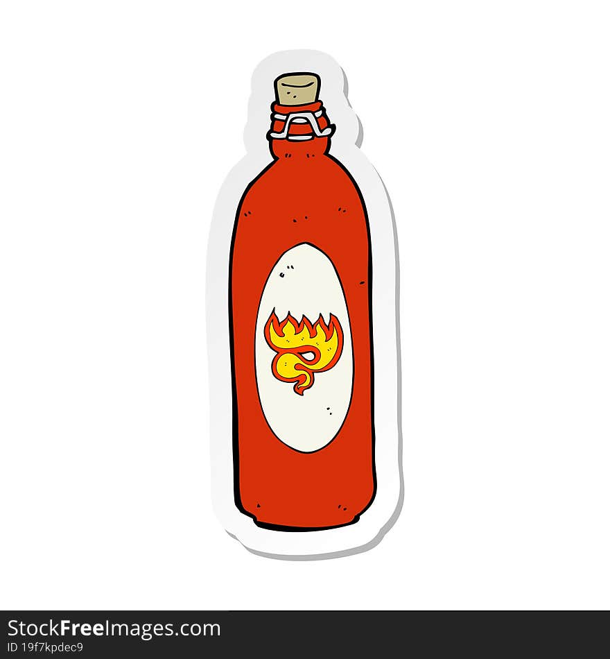 Sticker Of A Cartoon Hot Sauce