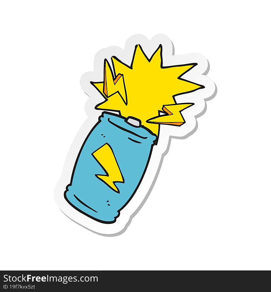 sticker of a cartoon battery sparking