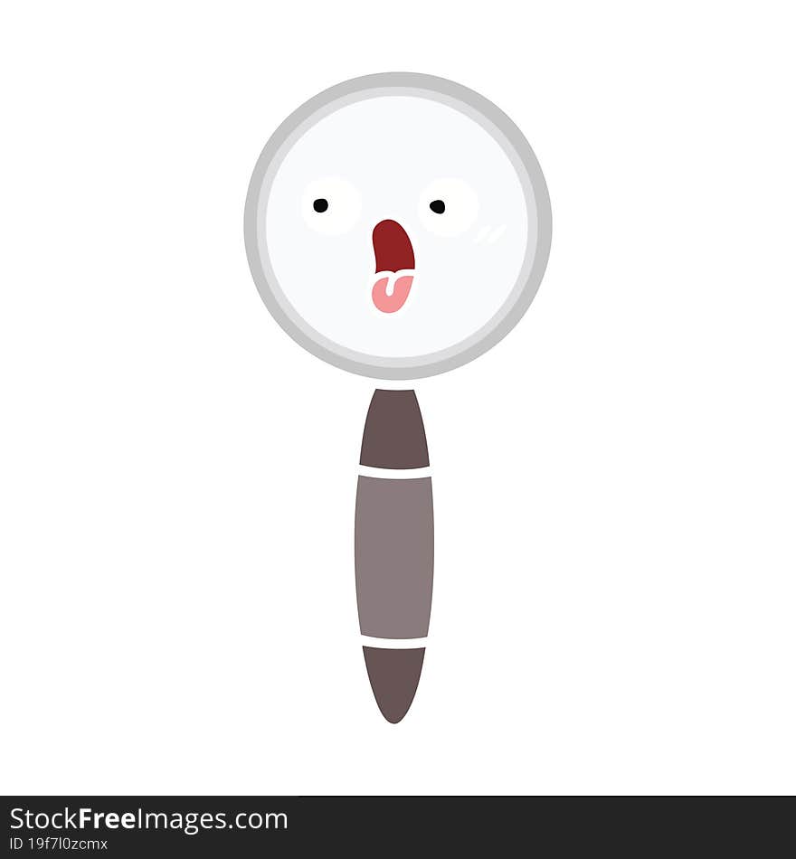 Flat Color Retro Cartoon Magnifying Glass