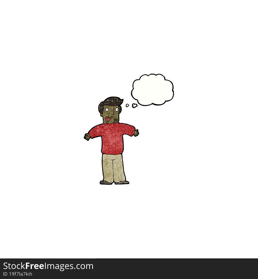 cartoon man with thought bubble