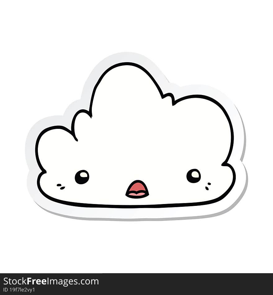 Sticker Of A Cute Cartoon Cloud