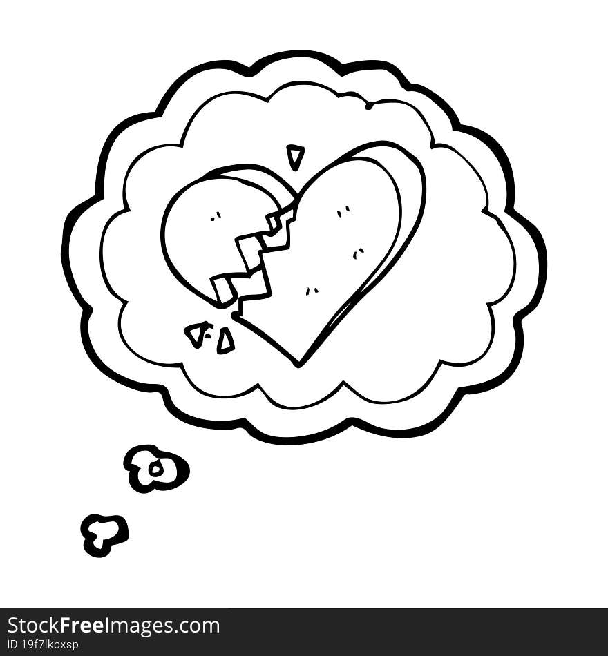 thought bubble cartoon broken heart