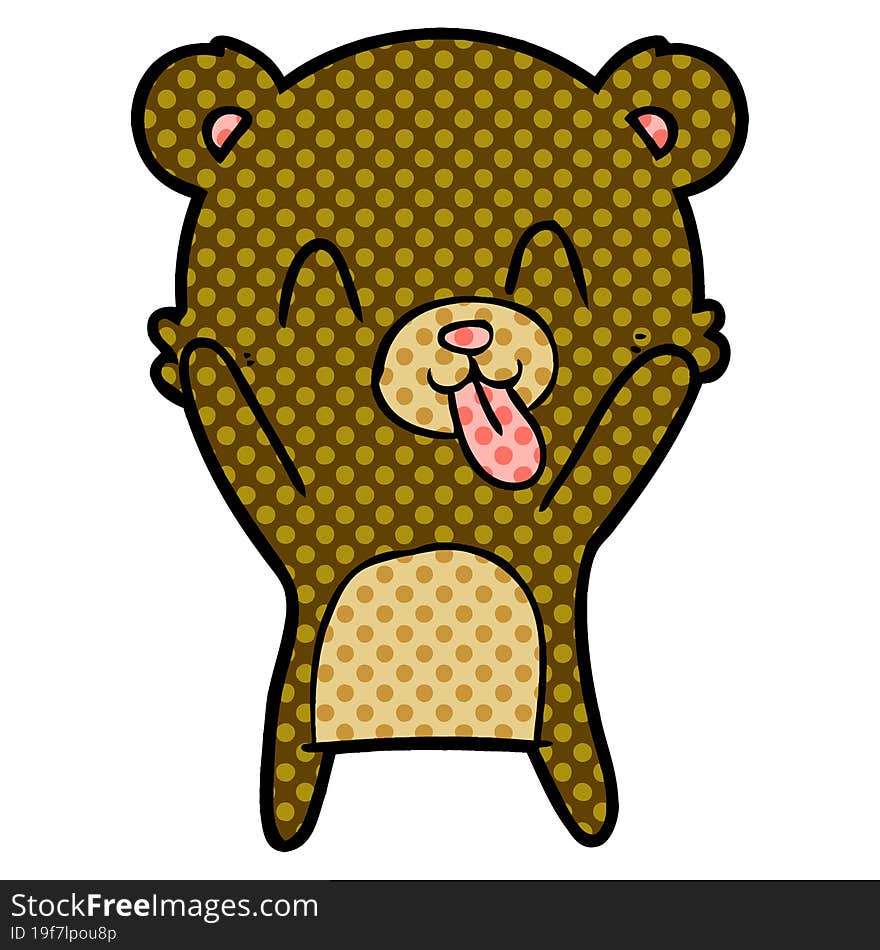 rude cartoon bear. rude cartoon bear