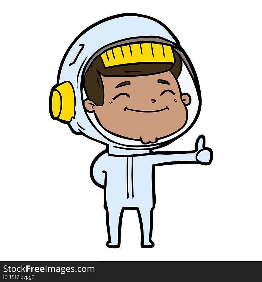 happy cartoon astronaut. happy cartoon astronaut